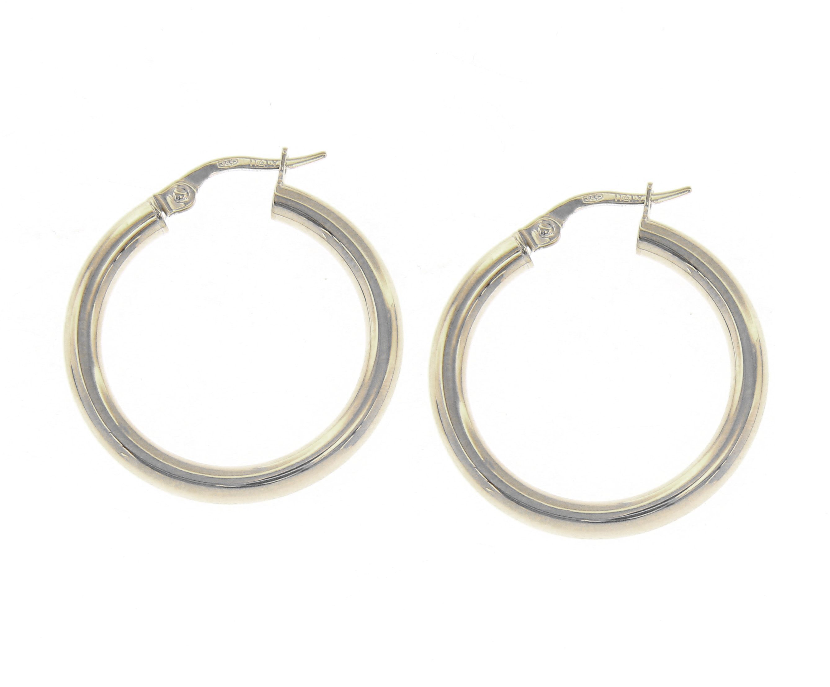 White gold hoop earrings 14k (code S199482)